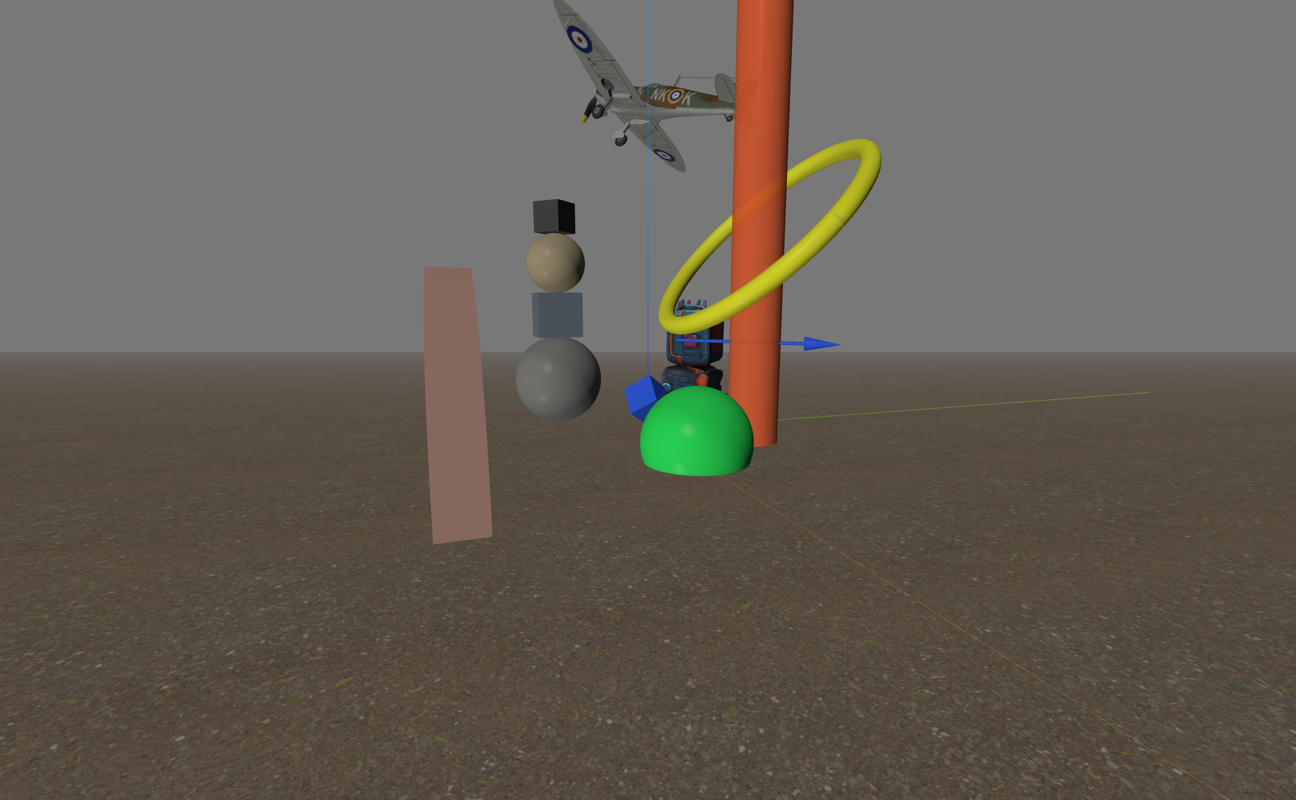 A number of different objects rendered in Swift.